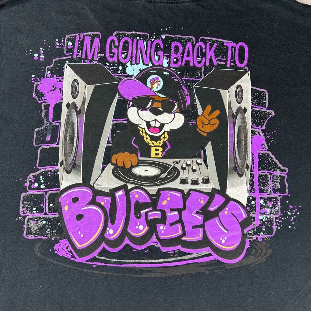 Buc-ees DJ Beaver Graphic T-Shirt Mens XL Black I'm Going Back To Buc-ees Tee - Picture 4 of 7